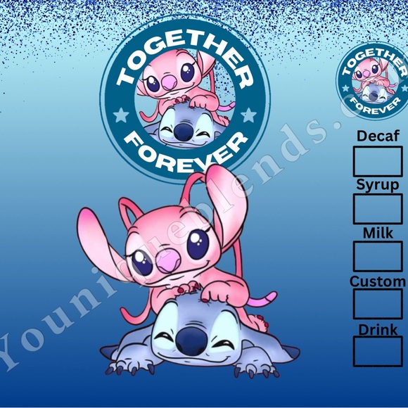 TOGETHER FOREVER 20oz STAINLESS STEEL SUBLIMATED TUMBLER HIS& HERS - Picture 11 of 11